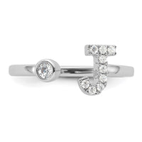 14kw 1/6 ct Lab Grown Dia VS/SI+ G+ Comp Initial J Adjustable Ring