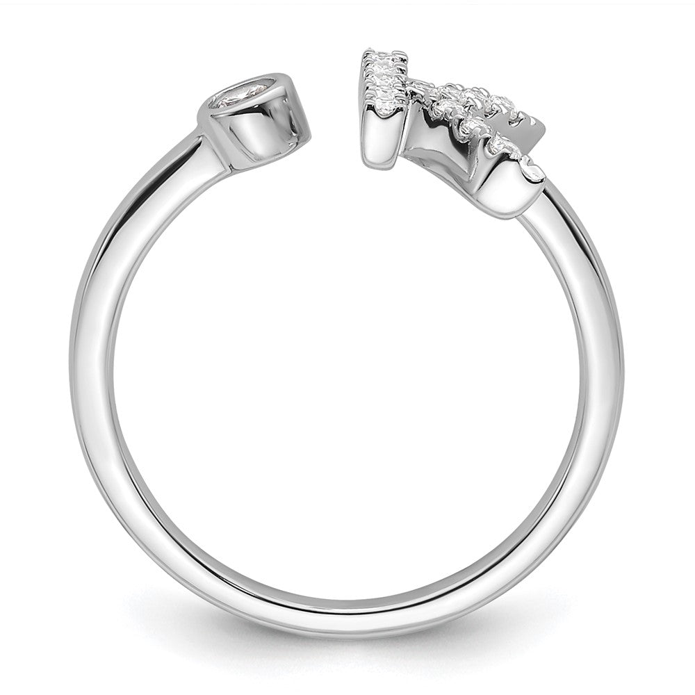 14kw 1/5 ct Lab Grown Dia VS/SI+ G+ Comp Initial K Adjustable Ring