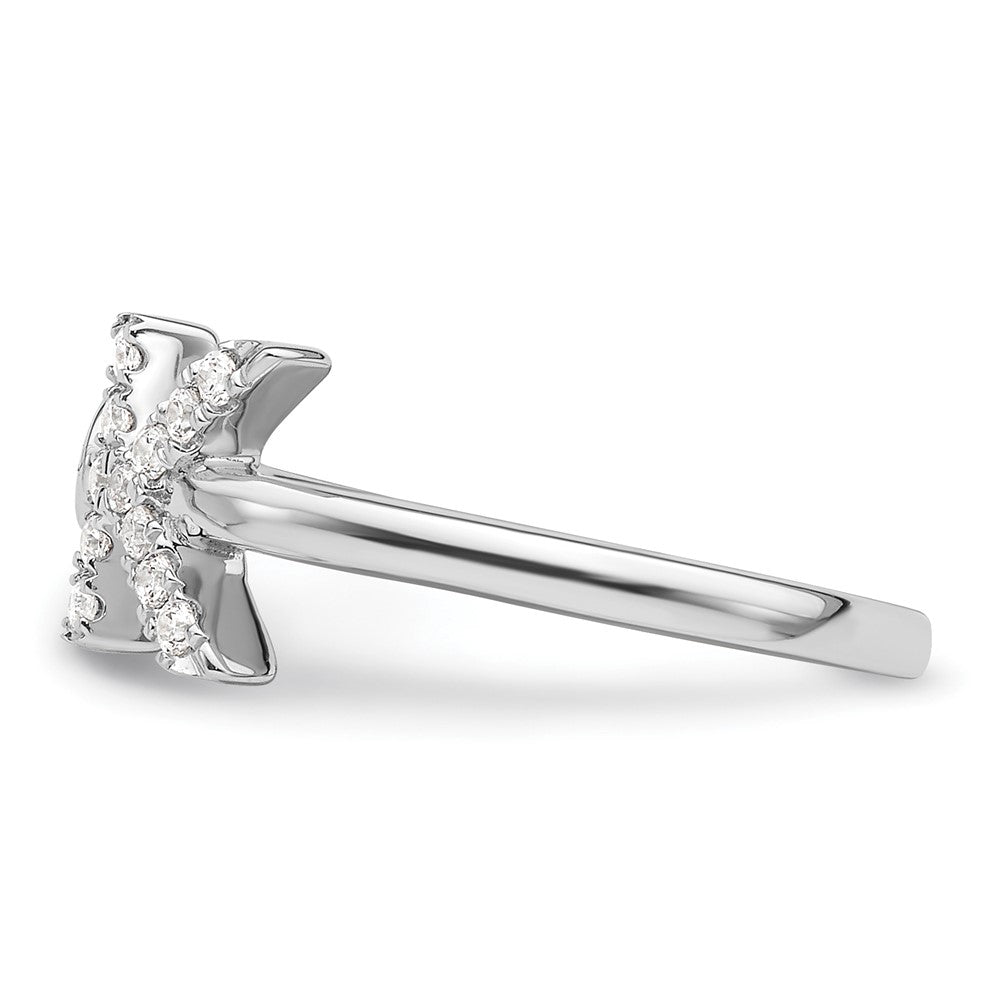 14kw 1/5 ct Lab Grown Dia VS/SI+ G+ Comp Initial K Adjustable Ring