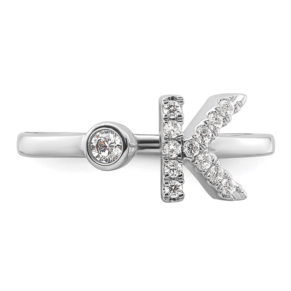 14kw 1/5 ct Lab Grown Dia VS/SI+ G+ Comp Initial K Adjustable Ring