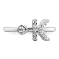 14kw 1/5 ct Lab Grown Dia VS/SI+ G+ Comp Initial K Adjustable Ring