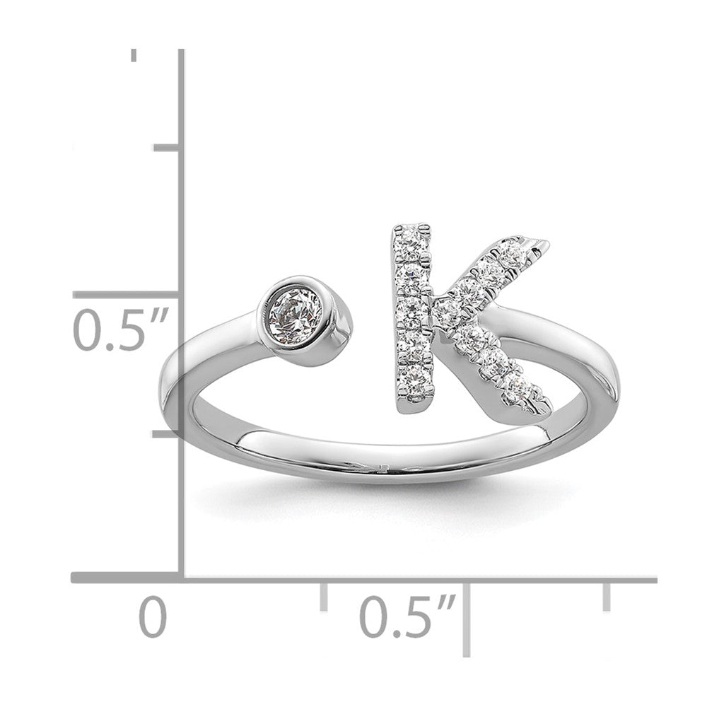 14kw 1/5 ct Lab Grown Dia VS/SI+ G+ Comp Initial K Adjustable Ring