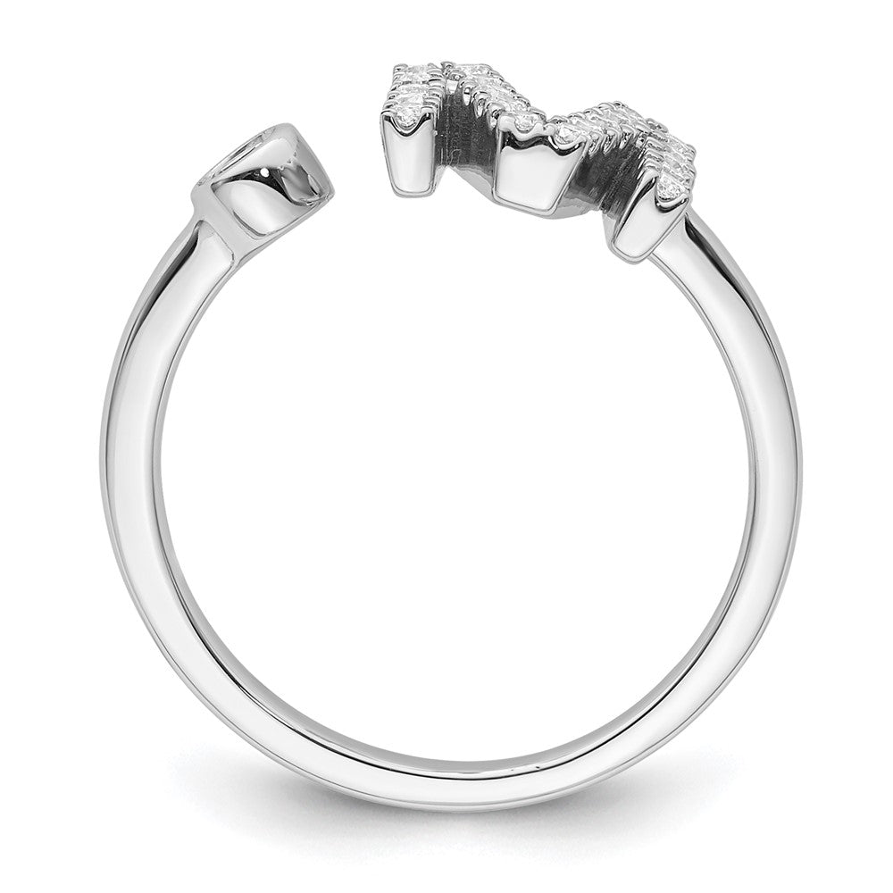 14kw 1/4 ct Lab Grown Dia VS/SI+ G+ Comp Initial M Adjustable Ring