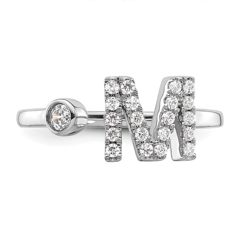 14kw 1/4 ct Lab Grown Dia VS/SI+ G+ Comp Initial M Adjustable Ring