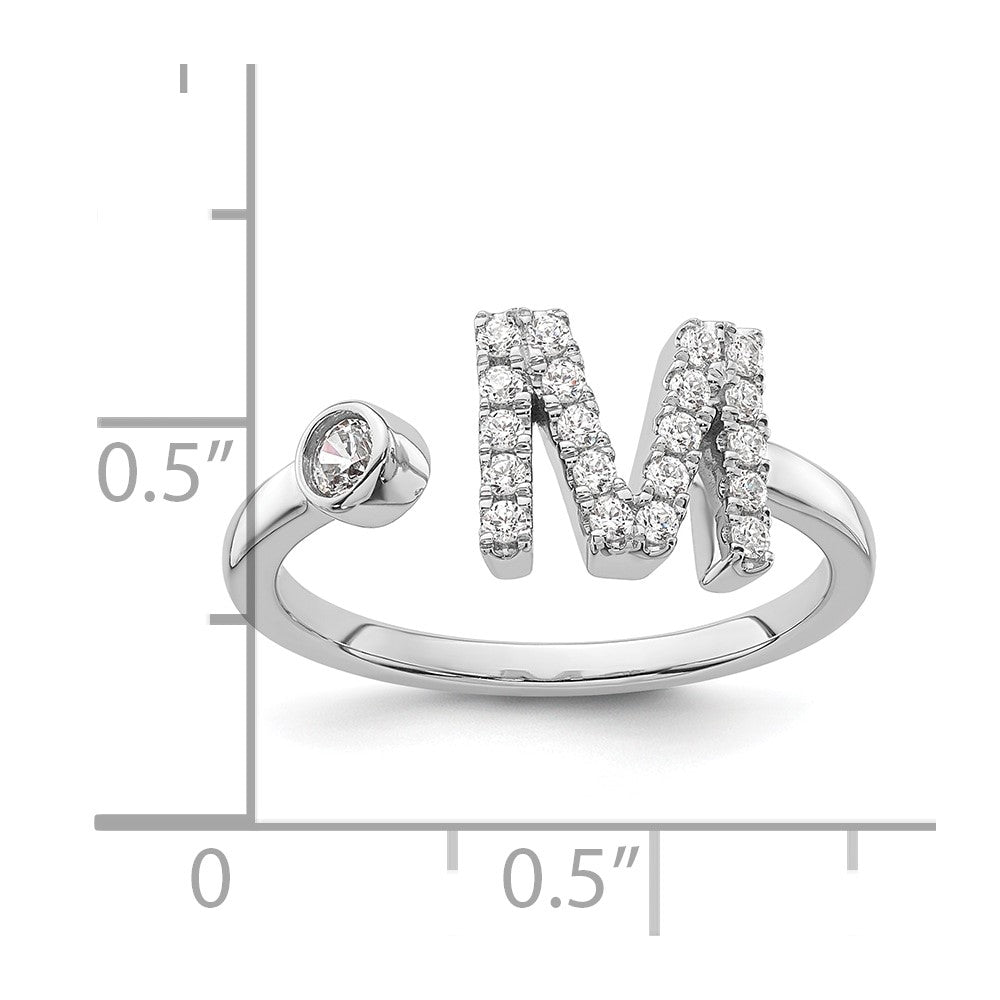 14kw 1/4 ct Lab Grown Dia VS/SI+ G+ Comp Initial M Adjustable Ring