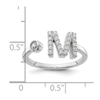 14kw 1/4 ct Lab Grown Dia VS/SI+ G+ Comp Initial M Adjustable Ring