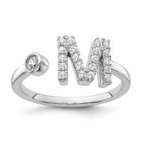 14kw 1/4 ct Lab Grown Dia VS/SI+ G+ Comp Initial M Adjustable Ring