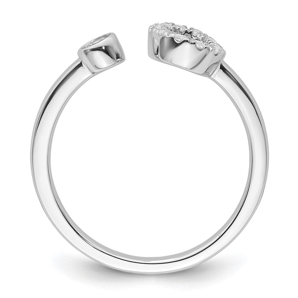 14kw 1/5 ct Lab Grown Dia VS/SI+ G+ Comp Initial O Adjustable Ring