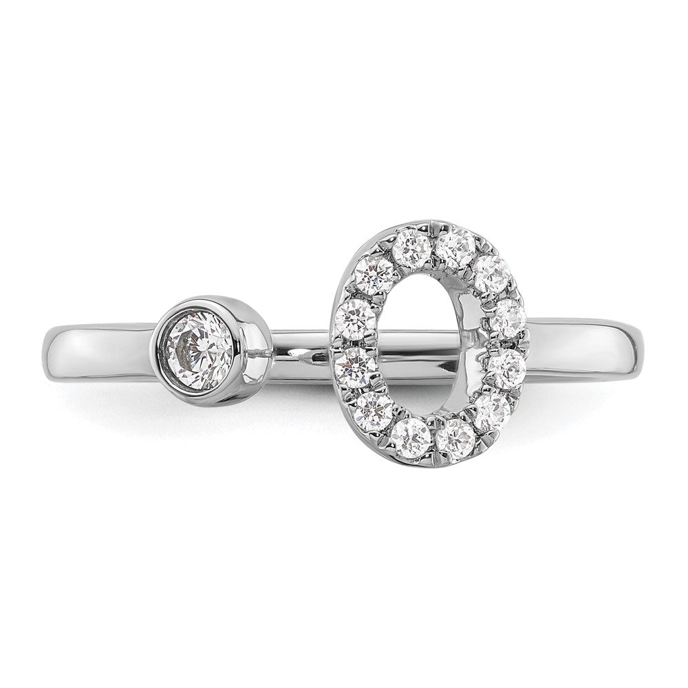 14kw 1/5 ct Lab Grown Dia VS/SI+ G+ Comp Initial O Adjustable Ring