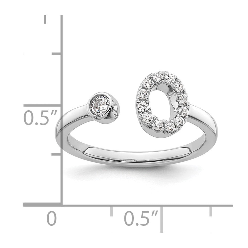 14kw 1/5 ct Lab Grown Dia VS/SI+ G+ Comp Initial O Adjustable Ring