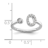 14kw 1/5 ct Lab Grown Dia VS/SI+ G+ Comp Initial O Adjustable Ring