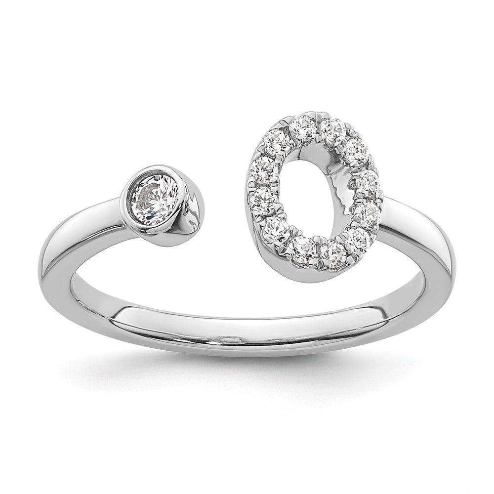 14kw 1/5 ct Lab Grown Dia VS/SI+ G+ Comp Initial O Adjustable Ring