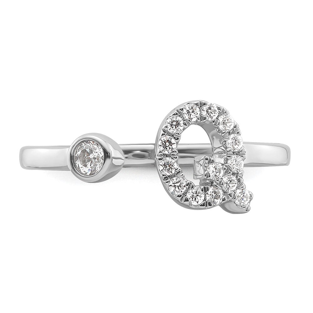 14kw 1/5 ct Lab Grown Dia VS/SI+ G+ Comp Initial Q Adjustable Ring