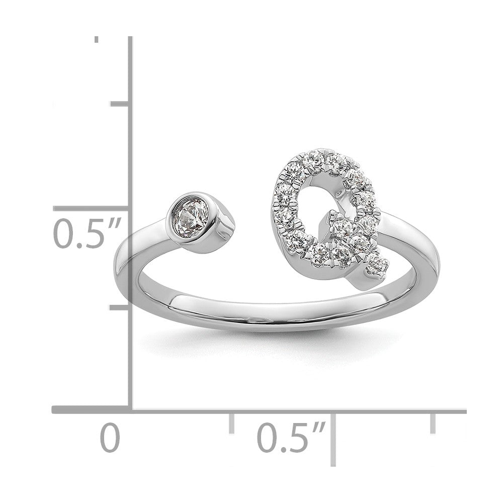14kw 1/5 ct Lab Grown Dia VS/SI+ G+ Comp Initial Q Adjustable Ring