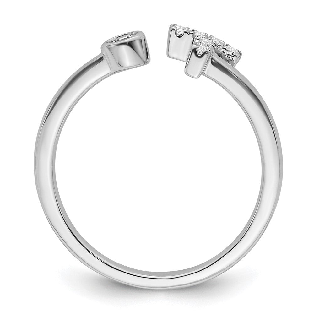 14kw 1/6 ct Lab Grown Dia VS/SI+ G+ Comp Initial T Adjustable Ring