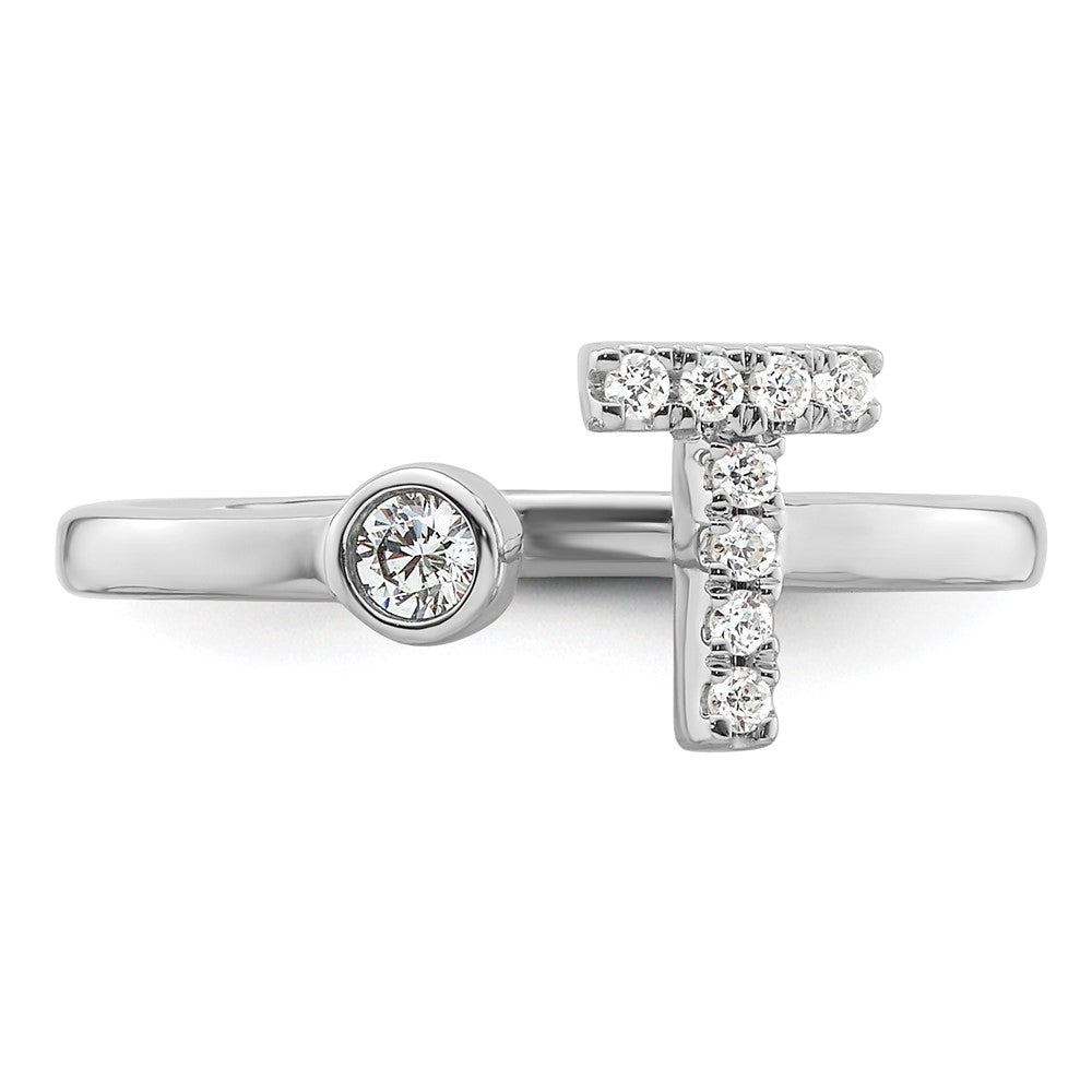 14kw 1/6 ct Lab Grown Dia VS/SI+ G+ Comp Initial T Adjustable Ring