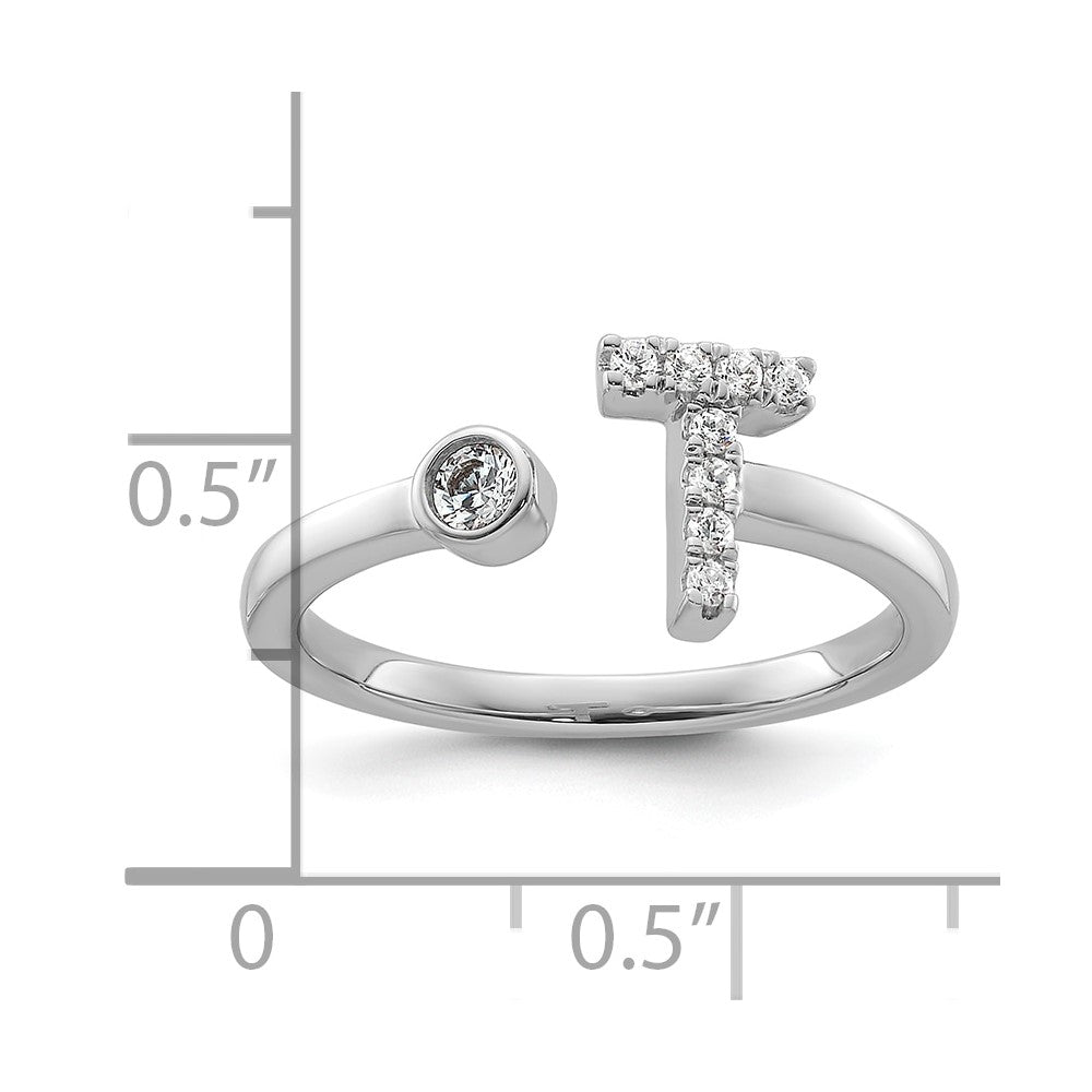 14kw 1/6 ct Lab Grown Dia VS/SI+ G+ Comp Initial T Adjustable Ring