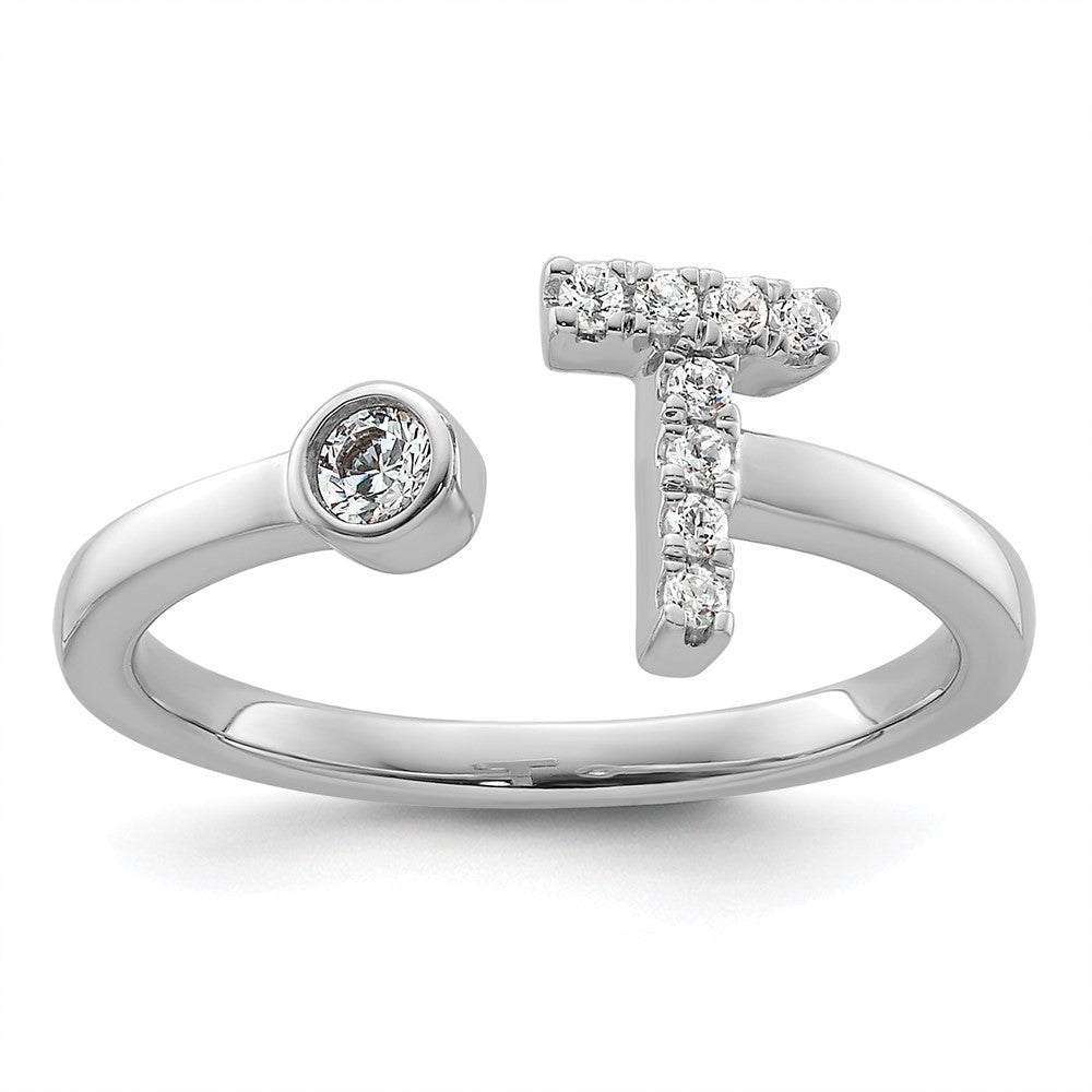 14kw 1/6 ct Lab Grown Dia VS/SI+ G+ Comp Initial T Adjustable Ring