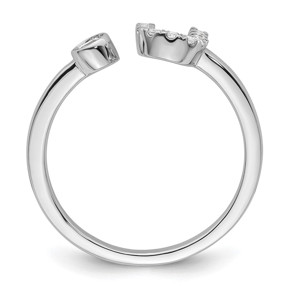 14kw 1/6 ct Lab Grown Dia VS/SI+ G+ Comp Initial U Adjustable Ring
