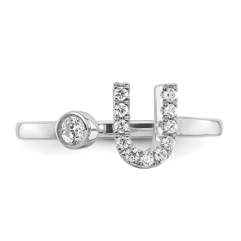 14kw 1/6 ct Lab Grown Dia VS/SI+ G+ Comp Initial U Adjustable Ring