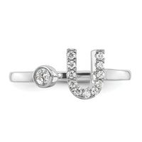 14kw 1/6 ct Lab Grown Dia VS/SI+ G+ Comp Initial U Adjustable Ring