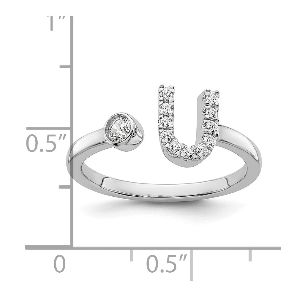 14kw 1/6 ct Lab Grown Dia VS/SI+ G+ Comp Initial U Adjustable Ring