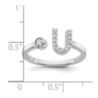 14kw 1/6 ct Lab Grown Dia VS/SI+ G+ Comp Initial U Adjustable Ring