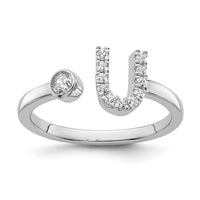 14kw 1/6 ct Lab Grown Dia VS/SI+ G+ Comp Initial U Adjustable Ring