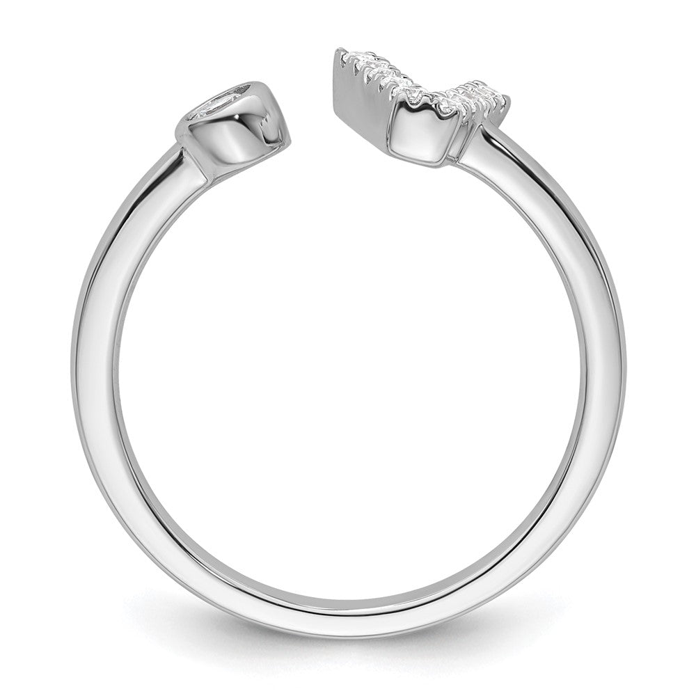 14kw 1/6 ct Lab Grown Dia VS/SI+ G+ Comp Initial V Adjustable Ring