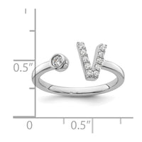14kw 1/6 ct Lab Grown Dia VS/SI+ G+ Comp Initial V Adjustable Ring