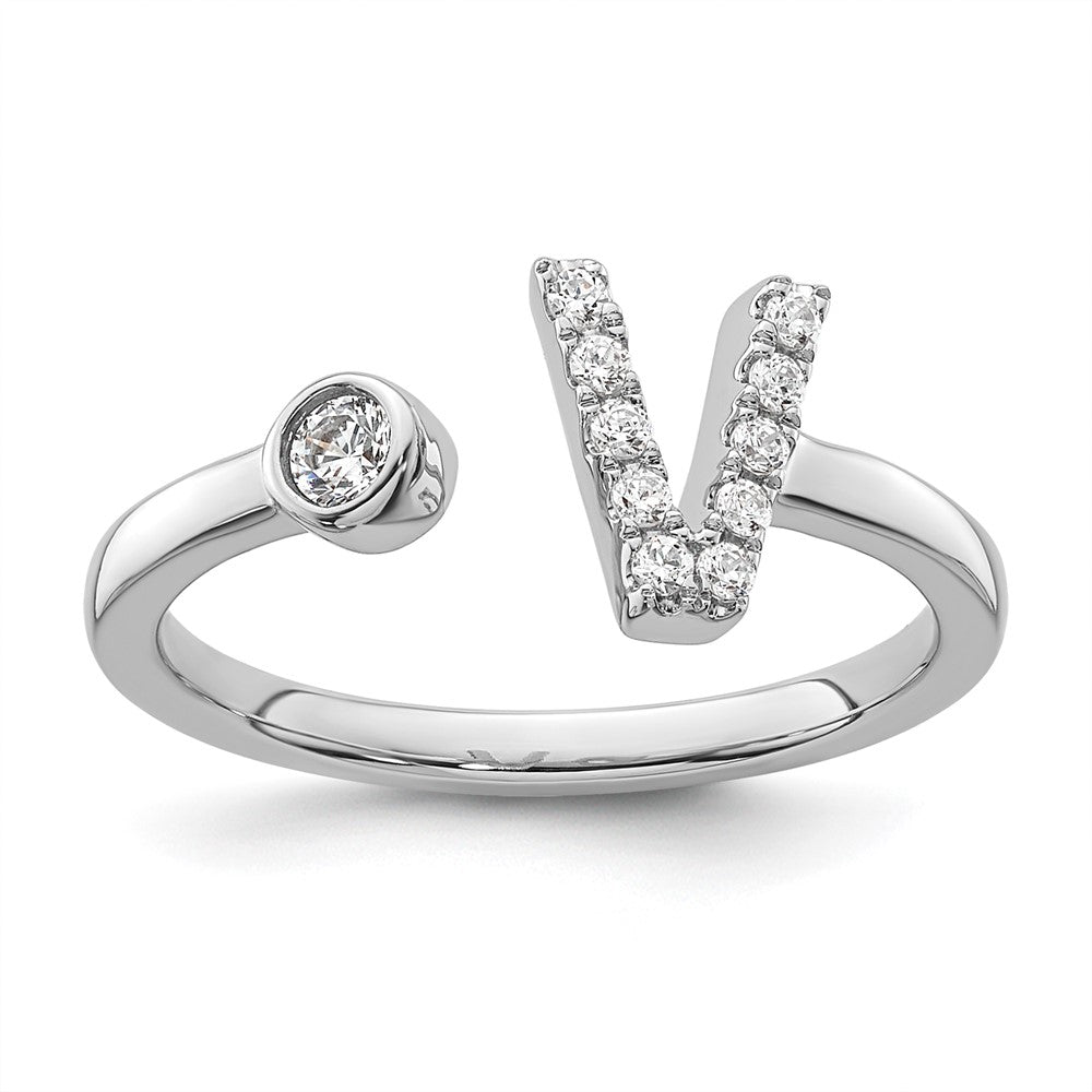 14kw 1/6 ct Lab Grown Dia VS/SI+ G+ Comp Initial V Adjustable Ring