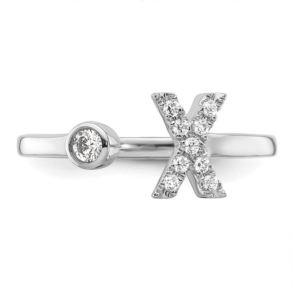 14kw 1/6 ct Lab Grown Dia VS/SI+ G+ Comp Initial X Adjustable Ring