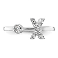 14kw 1/6 ct Lab Grown Dia VS/SI+ G+ Comp Initial X Adjustable Ring