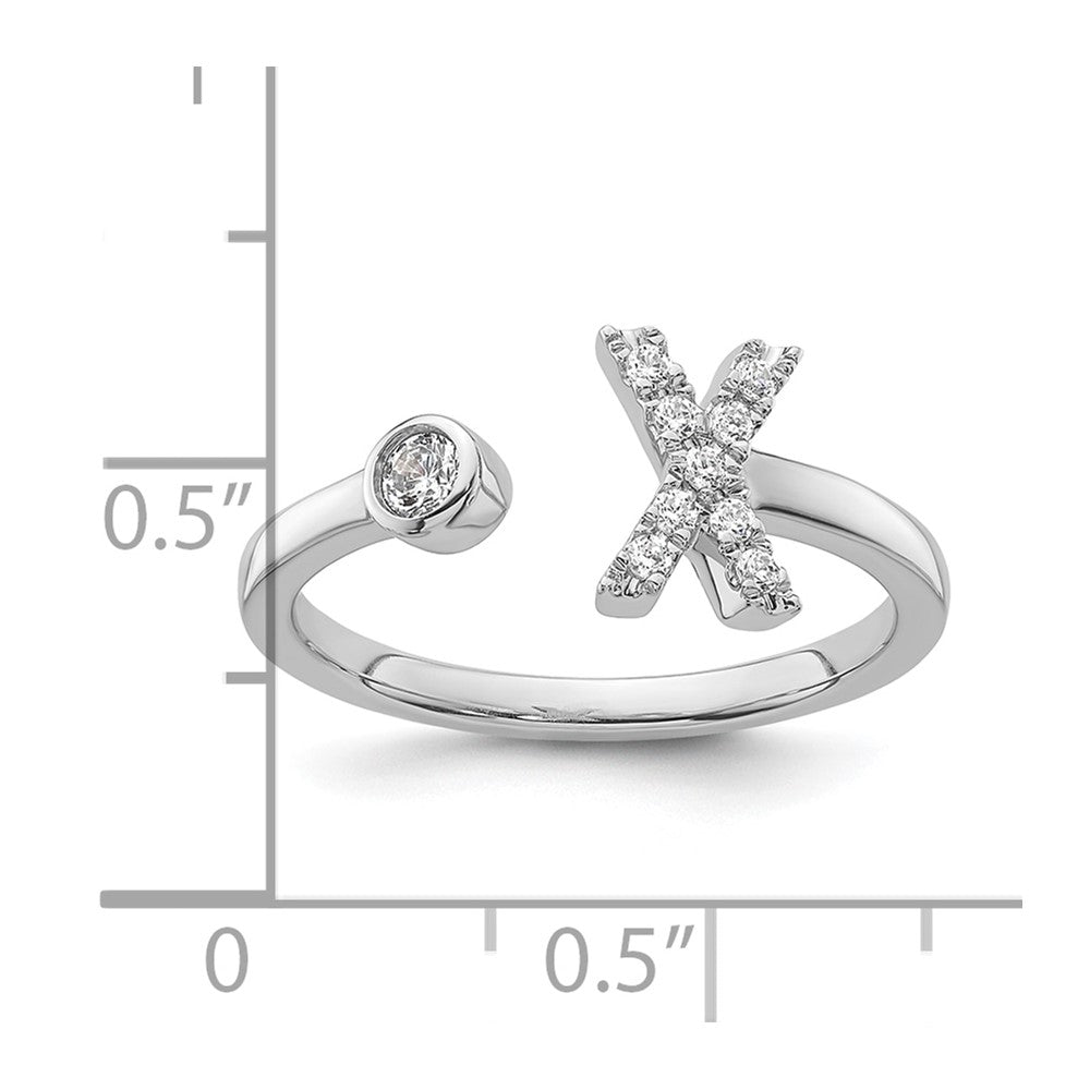 14kw 1/6 ct Lab Grown Dia VS/SI+ G+ Comp Initial X Adjustable Ring