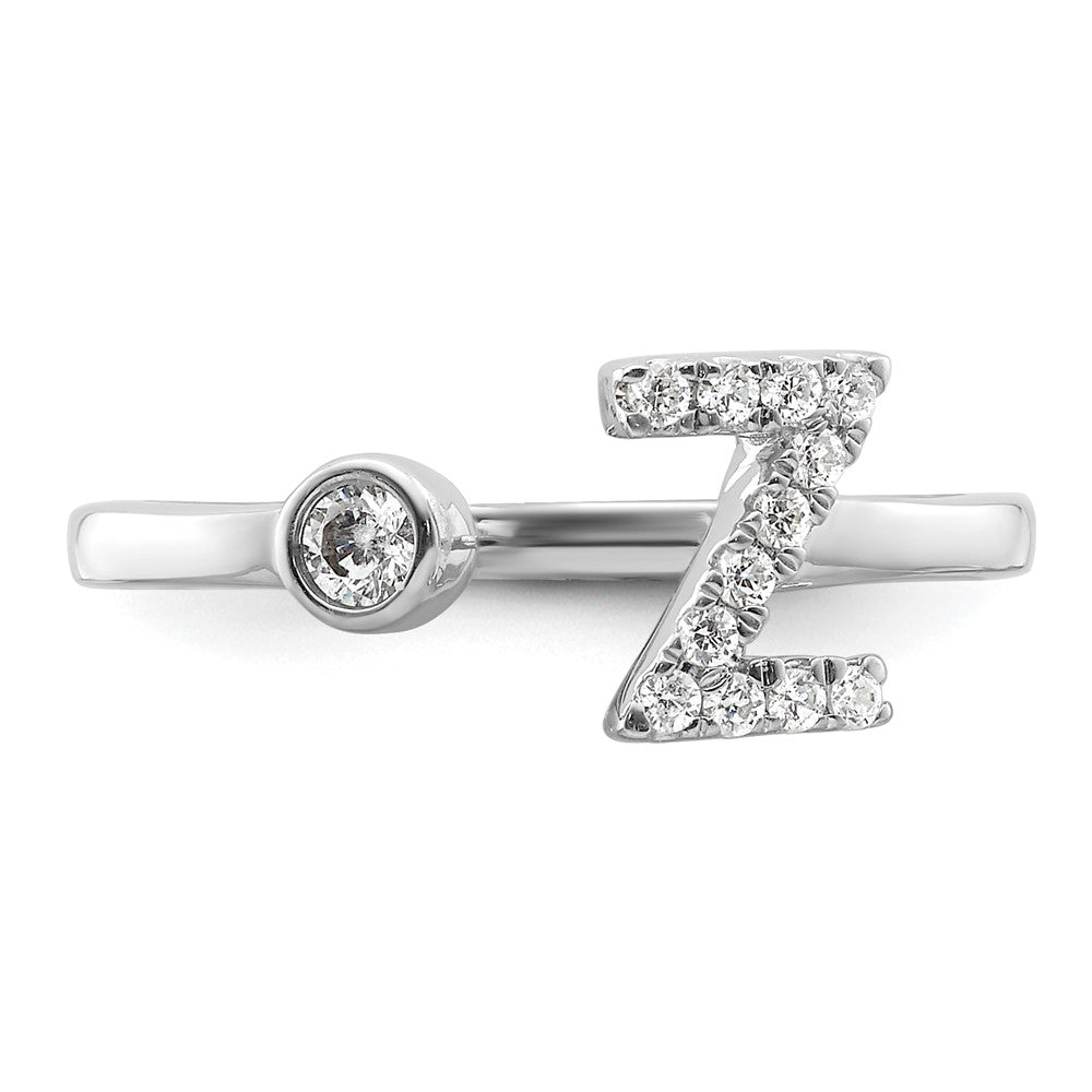 14kw 1/5 ct Lab Grown Dia VS/SI+ G+ Comp Initial Z Adjustable Ring