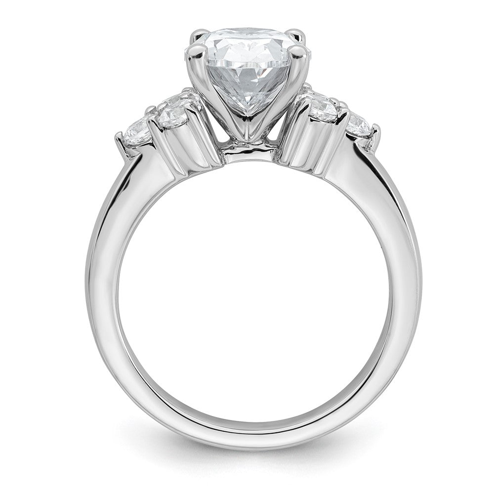 14kw 1/2ct Lab Grown Dia VS/SI+ G+ Round 2 1/2ct Oval Center Semi Eng Ring