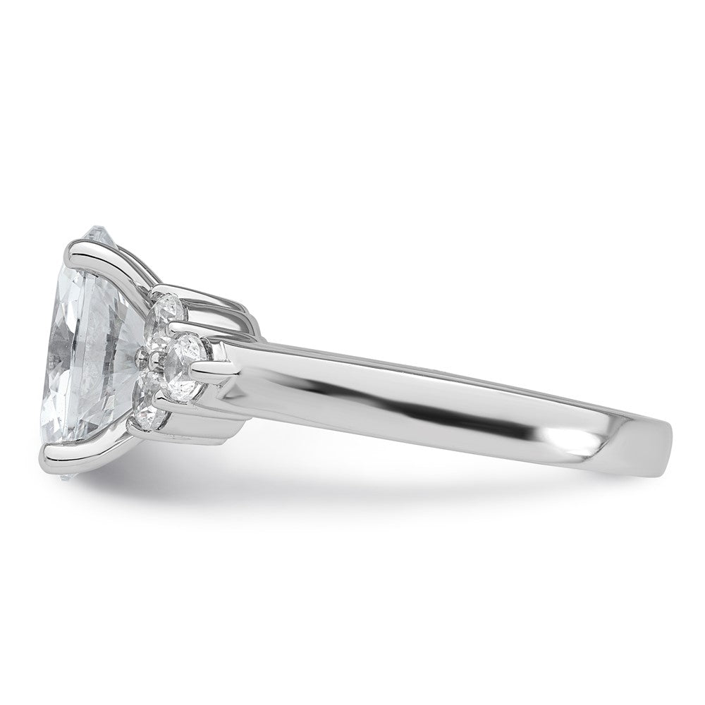 14kw 1/2ct Lab Grown Dia VS/SI+ G+ Round 2 1/2ct Oval Center Semi Eng Ring