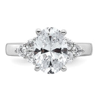 14kw 1/2ct Lab Grown Dia VS/SI+ G+ Round 2 1/2ct Oval Center Semi Eng Ring