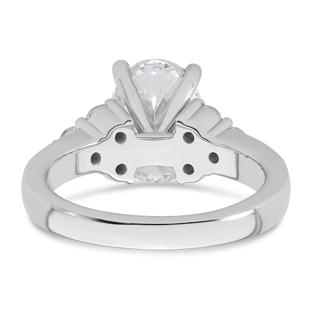 14kw 1/2ct Lab Grown Dia VS/SI+ G+ Round 2 1/2ct Oval Center Semi Eng Ring