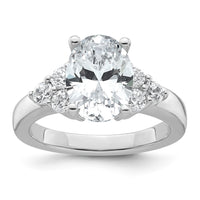 14kw 1/2ct Lab Grown Dia VS/SI+ G+ Round 2 1/2ct Oval Center Semi Eng Ring