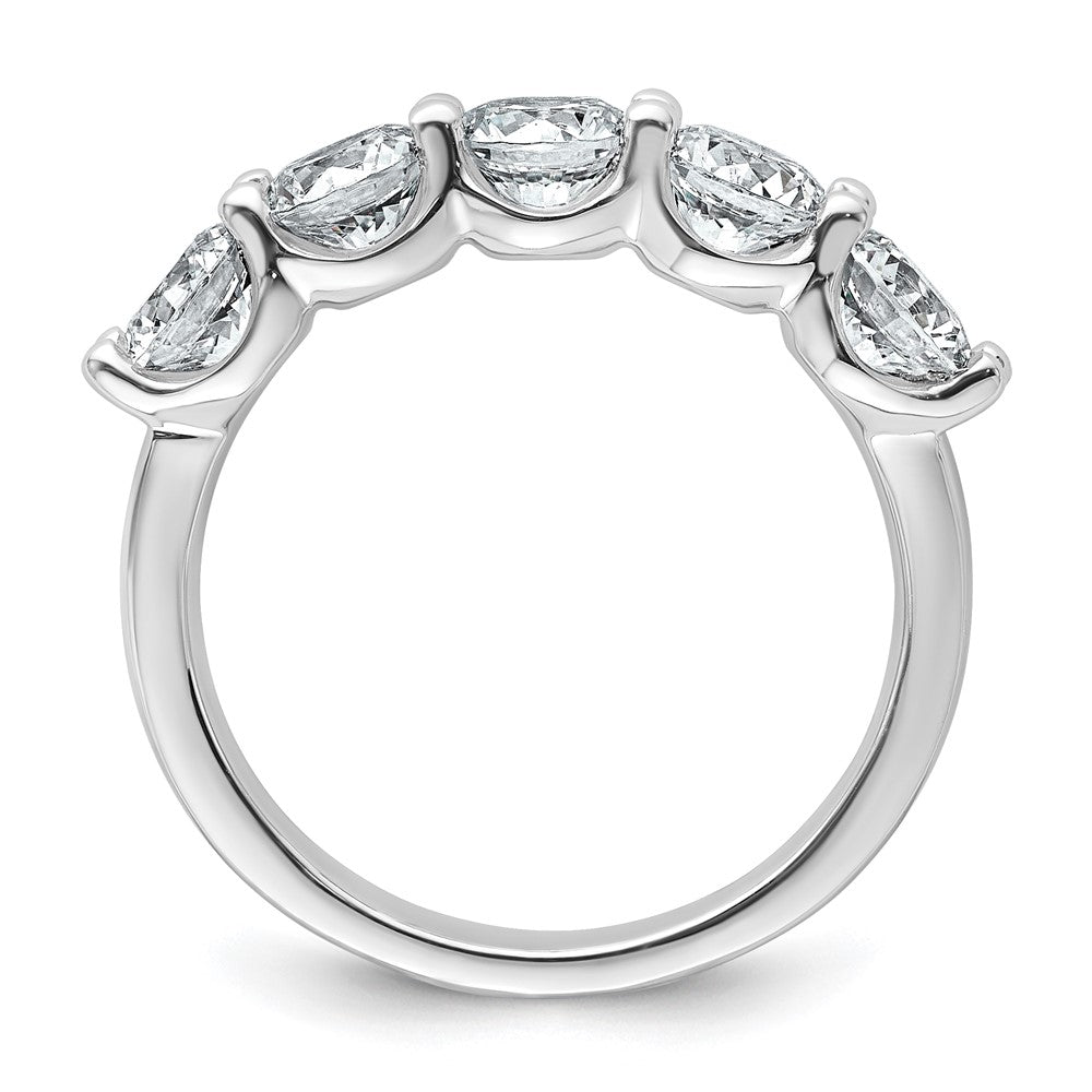 14k White Gold 2ct Lab Grown Dia VS+ F+ Comp 5 Stone Fashion Band