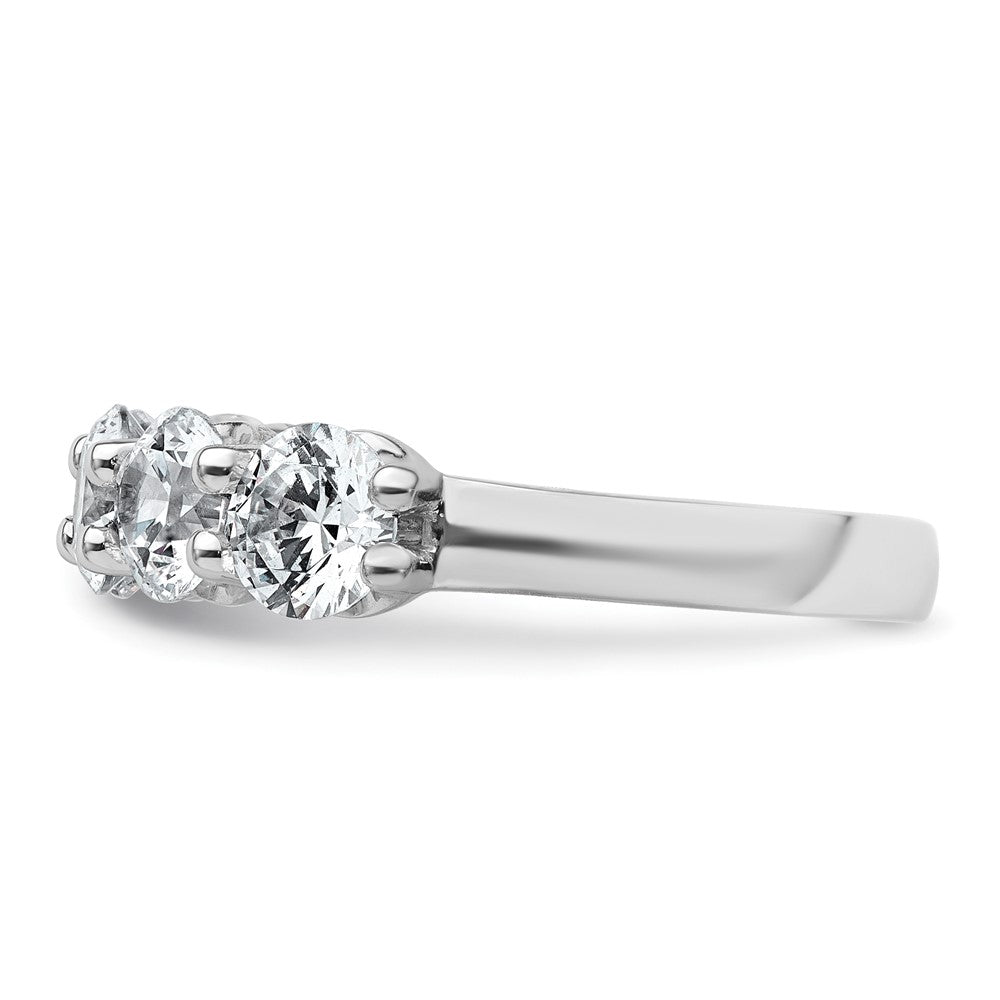 14k White Gold 2ct Lab Grown Dia VS+ F+ Comp 5 Stone Fashion Band