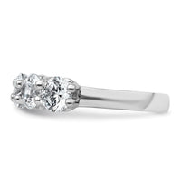 14k White Gold 2ct Lab Grown Dia VS+ F+ Comp 5 Stone Fashion Band