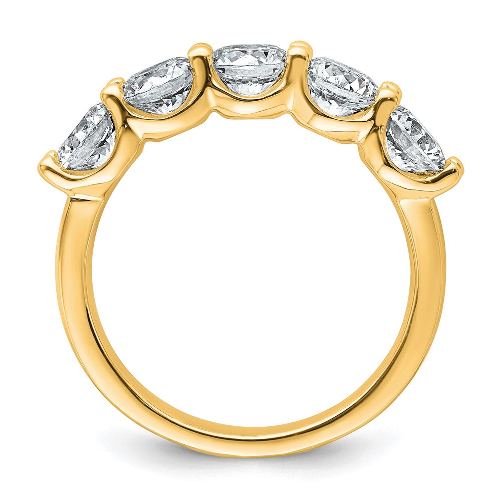 14k 2ct Lab Grown Diamond VS+ F+ Comp 5 Stone Fashion Band