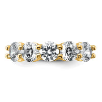 14k 2ct Lab Grown Diamond VS+ F+ Comp 5 Stone Fashion Band