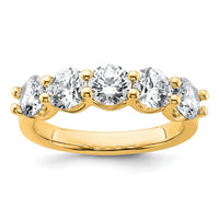 14k 2ct Lab Grown Diamond VS+ F+ Comp 5 Stone Fashion Band