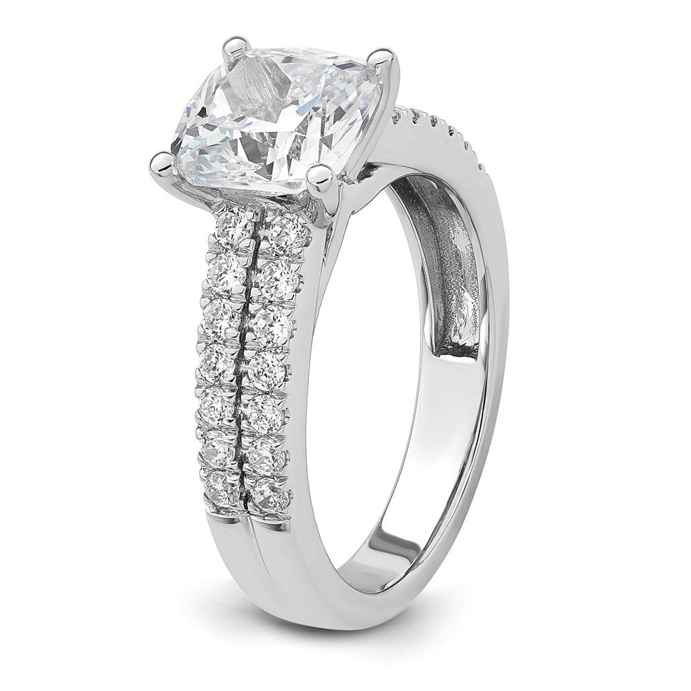 14kw 2ct Certified Lab Grown Diamond VS/SI+ G+ Princess Comp Eng Ring