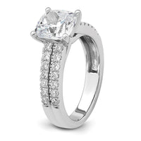 14kw 2ct Certified Lab Grown Diamond VS/SI+ G+ Princess Comp Eng Ring
