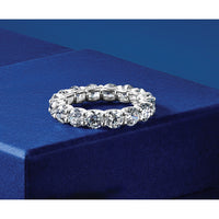 14k White Gold 3 7/8ct Lab Grown Dia VS+ F+ Round Comp Eternity Band
