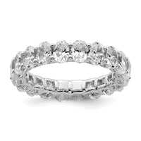 14k 4 carat Lab Grown Diamond VS/SI+ G+ Oval Complete Eternity Band